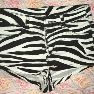 Zebra print H&M booty shorts